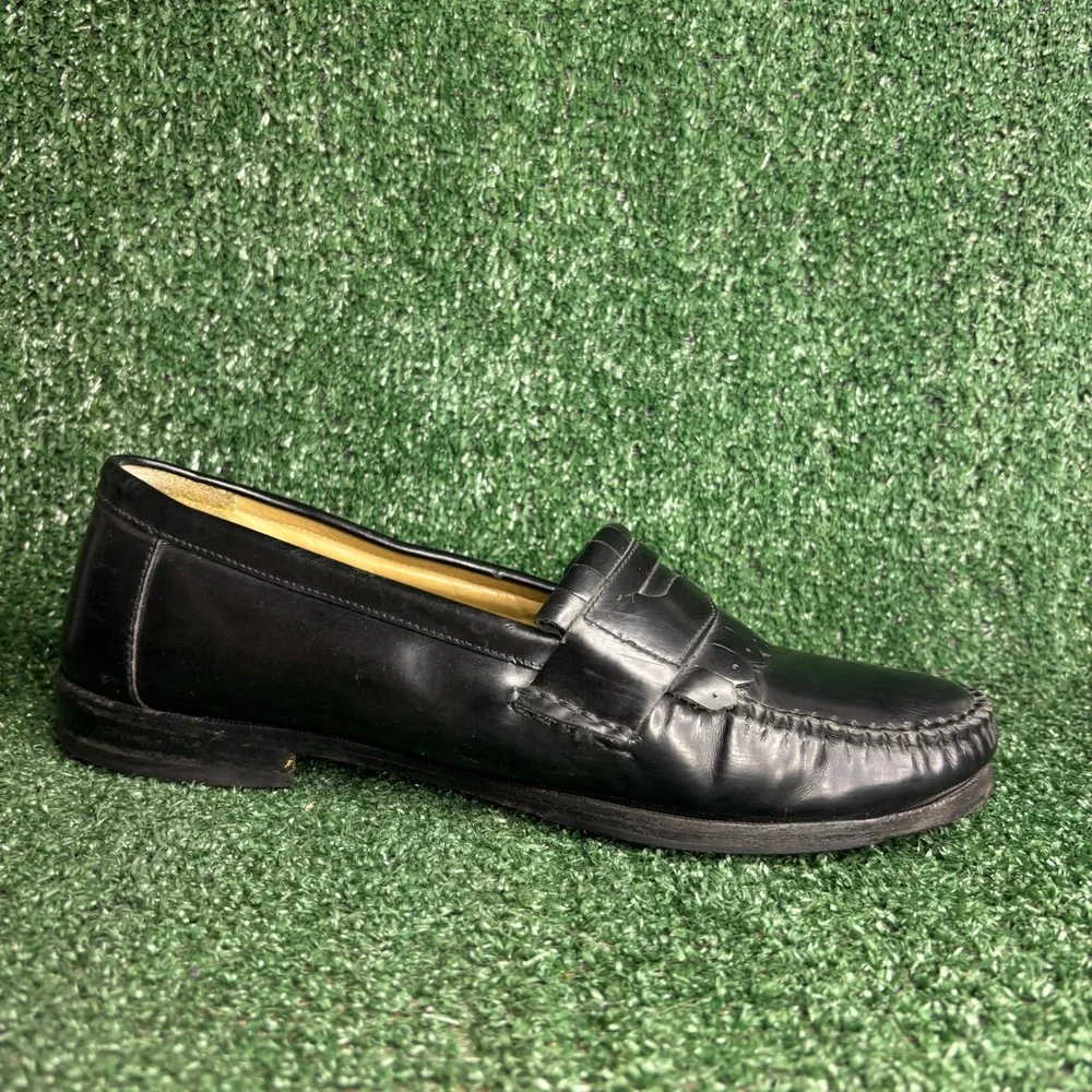 G.H. Bass Weejuns Kiltie Leather Classic Loafers Black Mens Shoes‎ Size 10.5 D